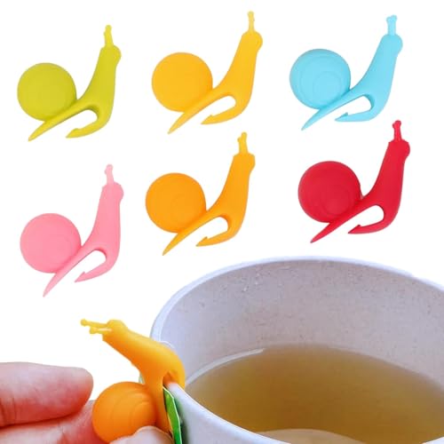 Fukamou Niedlicher Teebeutelhalter, Tier-Teebeutelhalter | 6 Stück Lebensmittelechte Süße Teebeutelhalter Aus Silikon In -Schneckenform | Wasserfester Teebeutel-Clip-Marker Fukamou Niedlicher Teebeutelhalter, Tier-Teebeutelhalter | 6 Stück Lebensmittelechte Süße Teebeutelhalter Aus Silikon In -Schneckenform | Wasserfester Teebeutel-Clip-Marker von Fukamou