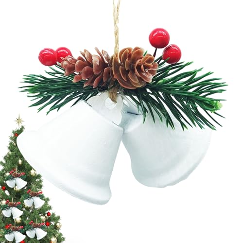 Fukamou Weihnachtsglocken Kunstlich | Weihnachtsschmuck Glocke - Hängbare Deko Rustikal Fenster Laden Zuhause Fest Party von Fukamou