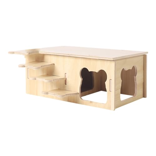 Hamsterhaus, Holzhaus Für Mäuse/Hamster, Zwerghamster Haus, Haustier-Kleintierversteck Aus Holz, Für Hamster, Chinchilla, Eichhörnchen, Meerschweinchen von Fukamou