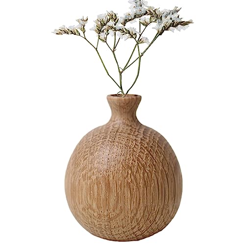 Holz Blumenvase | Deko Vase Für Pampas Grass&getrocknete Blumen | Moderne Tischvase Für Kunstpflanzen Und Pampasgras von Fukamou