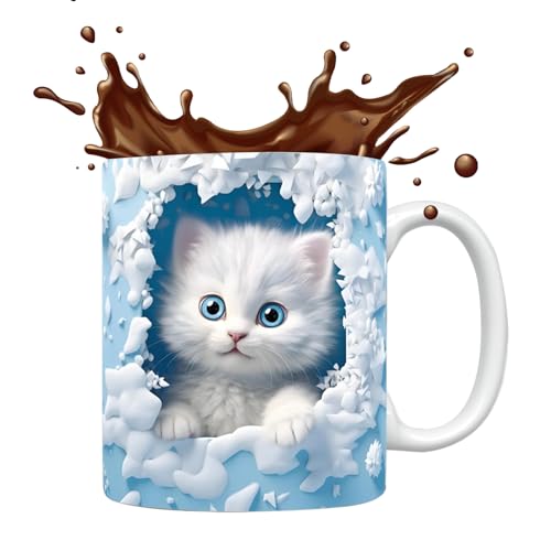 Katzen Tasse Katze Keramik Kaffeetassen Lustige Tassen Geschenke Für Frauen 3D Tasse Personalisiert Cappuccino Tassen Beste Freundin Jahrestag Geschenk von Fukamou