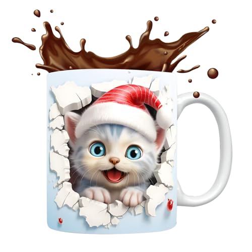 Katzen Tasse Katze Keramik Kaffeetassen Lustige Tassen Geschenke Für Frauen 3D Tasse Personalisiert Cappuccino Tassen Beste Freundin Jahrestag Geschenk von Fukamou