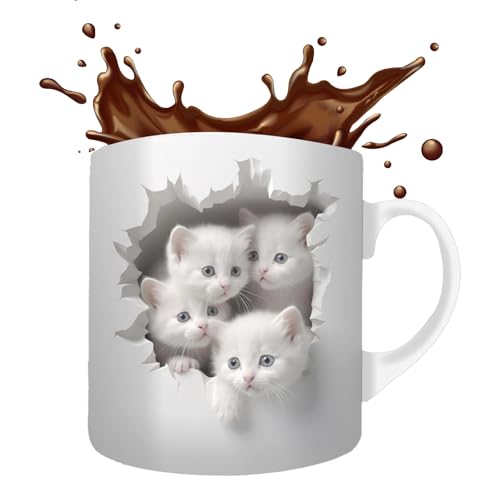 Katzen Tasse Katze Keramik Kaffeetassen Lustige Tassen Geschenke Für Frauen 3D Tasse Personalisiert Cappuccino Tassen Beste Freundin Jahrestag Geschenk von Fukamou