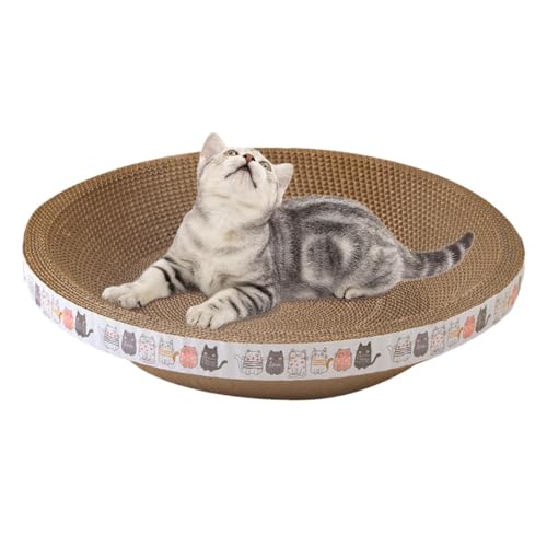 Kratzbretter Katze, Ovales Katzenkratzbretter Schüssel Nest, Corrugated Lounge Kratzpappe Für Katzen Bett, Katzen Kratzmöbel Für Couch&Teppiche&Sofas von Fukamou