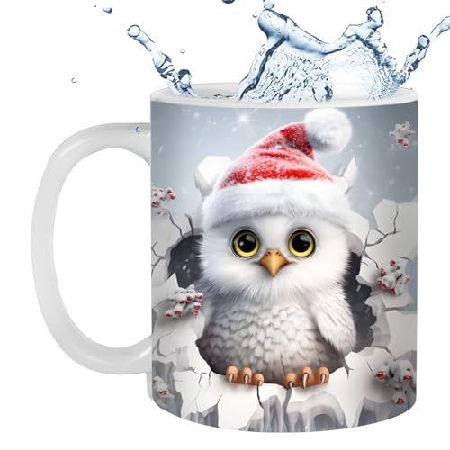 Weihnachten Becher Kaffee Teegläser Trinkgläser, 3D Cartoon Kaffeeglas Aus Keramik, Weihnachtsbecher Für Kaffee Mit Griff, Bestes Geschenk Für Eltern,Freunde,und Weihnachten von Fukamou