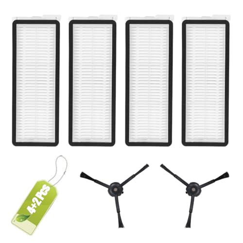 4 Stück Hepa-Filter Kompatibel mit Roborock Qrevo S/Qrevo Pro/Qrevo Plus/Qrevo MaxV/Qrevo Curv/Qrevo Curve/Qrevo Edge/Qrevo Curv S5X/Qrevo EDGE S5A/QV 35A/QV 35S,2 Seitenbürsten Ersatzteile Zubehör von Fukmory