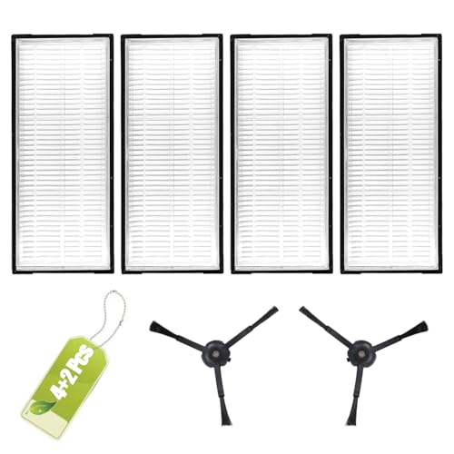 4 Stück Hepa-Filter Kompatibel mit Roborock S8/S8+/S8 Pro Ultra/S7/S7 Maxv/S7 Maxv Ultra/S7 Max Ultra/S7 Pro Ultra Roboter,2 Seitenbürsten Ersatzteile Zubehör Kompatibel mit Roborock s7 Staubsauger von Fukmory