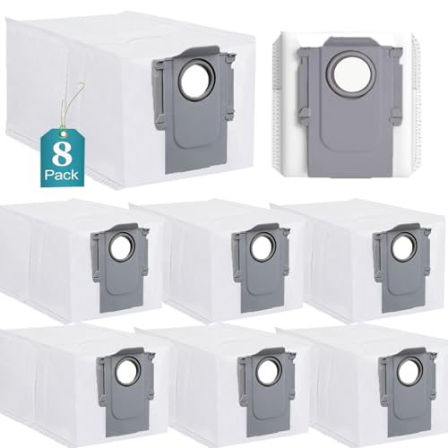 8 Stück Staubbeutel kompatibel mit Roborock Saros 10R/Q Revo/Qrevo Pro/Qrevo MaxV/Qrevo Curv/Qrevo Master/S8 MaxV Ultra/S8 Max Ultra Saugroboter,3L großer Kapazität Staubsaugerbeutel Beutel Ersatztei von Fukmory