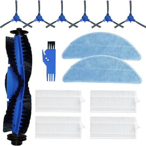 Ersatzteile Zubehör kompatibel mit Cecotec Conga 2290 Ultra&Titanium Roboterstaubsauger, 1 Hauptbürste + 4 Filter + 6 Seitenbürsten + 2 Reinigungstücher + 1Reinigungsbürste von Fukmory