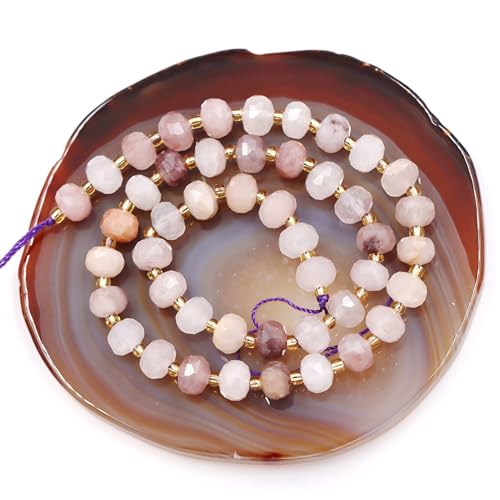 Fukugems Großhandel Natursteinperlen für Armbänder Halsketten verkauft pro Tasche 5-Stränge und eine Rollschnur innen facettierte Septum Spodumene Quartz 8mm von Fukugems