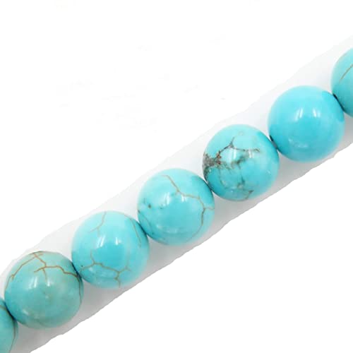 Fukugems Naturstein perlen für schmuckherstellung, verkauft pro Bag 5 Stränge Innen, Blue Howlite Turquoise 6mm von Fukugems