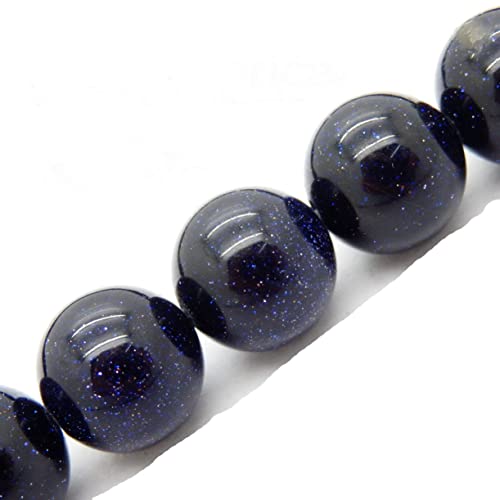 Fukugems Naturstein perlen für schmuckherstellung, verkauft pro Bag 5 Stränge Innen, Blue Sand Stone 10mm von Fukugems