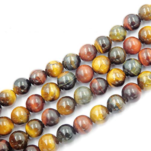 Fukugems Naturstein perlen für schmuckherstellung, verkauft pro Bag 5 Stränge Innen, Mix Tiger Eyes Stone 10mm von Fukugems