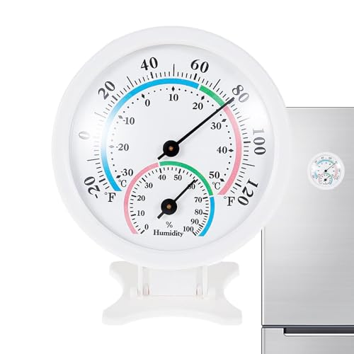 Analoges Thermo-Hygrometer, kleines Thermo-Hygrometer, 2-in-1-Monitor, mechanisches Messgerät, klein, keine Batterie erforderlich, analoges Temperaturmessgerät für Gewächshaus, von Fulenyi