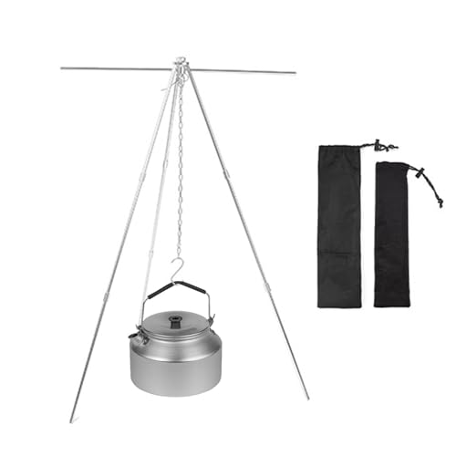 Camping-Stativ zum Kochen, Küchenstativ für Lagerfeuer, zusammenklappbar, Camping-Stativ für Grill, vielseitige Aufhängung für Töpfe u Camping-Stativ zum Kochen, Küchenstativ für Lagerfeuer, zusammenklappbar, Camping-Stativ für Grill, vielseitige Aufhängung für Töpfe u von Fulenyi