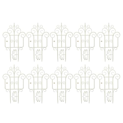 Dekorative Zäune, dekorativer Gartenzaun, stapelbarer Gartenzaun, Außenzäune mit abnehmbaren Blumenrändern, 10 Stück, zur Dekoration von Hof und Außenbereich Dekorative Zäune, dekorativer Gartenzaun, stapelbarer Gartenzaun, Außenzäune mit abnehmbaren Blumenrändern, 10 Stück, zur Dekoration von Hof und Außenbereich von Fulenyi
