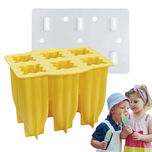 Eiswürfelform, Eiswürfelform – 6 Eiswürfelformen, sichere Silikon-Eiswürfelformen mit Deckel, wiederverwendbare Form für kleine Kinderpaletten von Fulenyi