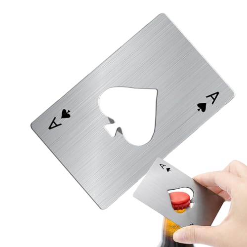 Flaschenöffner-Karte, Karten-Flaschenöffner | Handheld-Flaschenöffner,Ace of Spades-Bierflaschenöffner aus Edelstahl für die Brieftaschentasche, Dosenöffner für Hochzeitsfeiern von Fulenyi