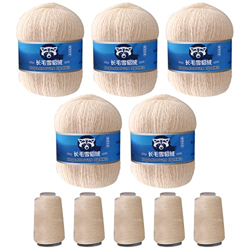 Fulenyi 10 Pack Kaschmir Soft Nerz-Samt Wolle Garn für Handstricken, Lange Plüschwolle Häkelgarne für Herbst Winter Luxus(L: 5 x 340 ; S: 5 x 350) von Fulenyi