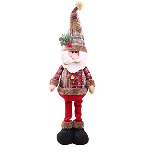 Fulenyi 60cm Große Weihnachtsmann Figur für die Weihnachtsdeko, Handmade Winterliche Stand Figur mit Teleskop-Beinen als Dekoartikel als Raumschmuck oder Geschenk von Fulenyi
