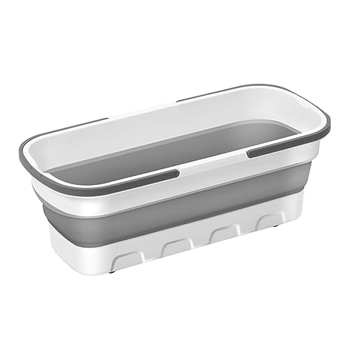 Fulenyi Faltbarer rechteckiger handlicher Eimer Klappbarer Eimer Falteimer Camping Eimer Wassereimer Putzeimer, 53 x 22 x 20cm, Weiss von Fulenyi