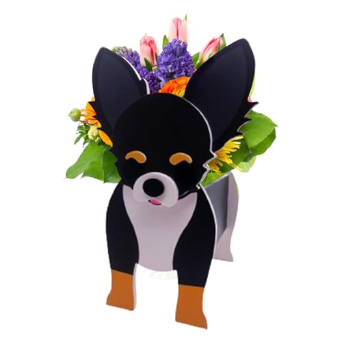 Fulenyi Haustier-Übertopf Hund,Hunde-Übertopf - Chihuahua Blumenpflanzer | Niedlicher Hunde-Blumentopf für den Garten, schwarz-weißer Chihuahua-Übertopf, Blumentöpfe, Hunde-Übertopf für Arbeitsplatz, Fulenyi Haustier-Übertopf Hund,Hunde-Übertopf - Chihuahua Blumenpflanzer | Niedlicher Hunde-Blumentopf für den Garten, schwarz-weißer Chihuahua-Übertopf, Blumentöpfe, Hunde-Übertopf für Arbeitsplatz, von Fulenyi