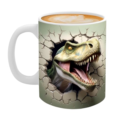 Fulenyi Keramik-Dinosaurier-Becher | 350 ml zuverlässige Dinosaurier-Teetasse, Keramik-Kaffeetasse - Geschenke für Dinosaurier-Liebhaber, multifunktional, dekorativ, exquisit, niedliche von Fulenyi