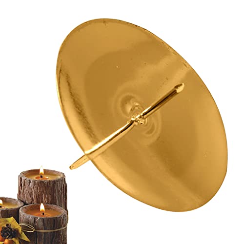 Fulenyi Kerzenhalter | 4 Stück Eisenplatten-Kerzenhalter mit Dorn - Metall-Kerzenhalter im Untertassen-Stil für Säulen-/Duft-/flammenlose/Kugelkerzen Dekorativer Kerzenständer von Fulenyi