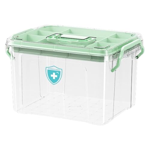 Fulenyi Medikamenten Aufbewahrung 2 Schicht Medizinbox Hausapotheke Box Apothekenbox Medizinkoffer, 31,8 x 23,2 x 18,8 cm von Fulenyi