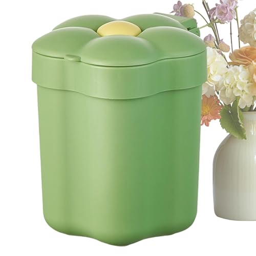 Mülleimer für Arbeitsplatte, Schreibtischmülleimer mit Deckel, Tischmülleimer mit Blumen | Recycling-Mülleimer für Arbeitsplatte, Badezimmer-Mülleimer mit Deckel für Zuhause, Küche von Fulenyi