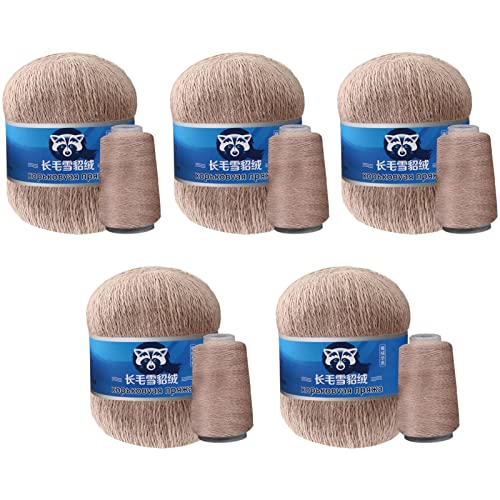 Fulenyi Nerz Kaschmir Garn Langhaar Nerz Kaschmir Linie Nerz Kaschmir Rolle Nerz Kaschmir Garn Handgestricktes Grobes Merino Wollgarn Zum Stricken (zufälliges Paketetikett), Kamel von Fulenyi
