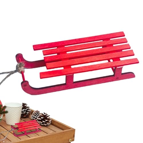 Fulenyi Schlitten-Ornament | Holzschlitten-Dekoration, tragbarer Miniatur-Schlitten, rustikales Holzschlittenmodell für Kaminsims, Schlafzimmer, Tür, Bücherregal von Fulenyi