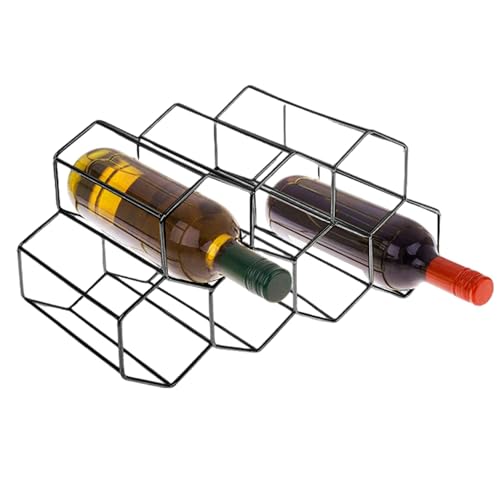 Stapelbares Weinregal mit 3 Ebenen, Weinständer für 9 Flaschen, moderner Weinständer für 9 Weinflaschen, modernes Weinregal aus Metall, von Fulenyi