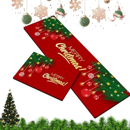 Weihnachts-Fußmatte, weihnachtliche Fußmatte für die Vordertür, wiederverwendbar, Frohe Weihnachten, Badezimmertürmatte, für Wohnzimmer, Küche, Schlafzimmer von Fulenyi