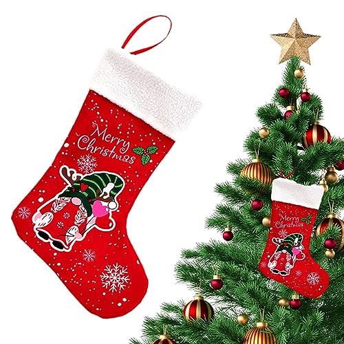 Fulenyi Weihnachts-Süßigkeiten-Geschenksocken - Weihnachtsmann-Geschenkstrümpfe | Tragbarer Kamin zum Aufhängen von Strümpfen, Socken, Dekoration von Fulenyi