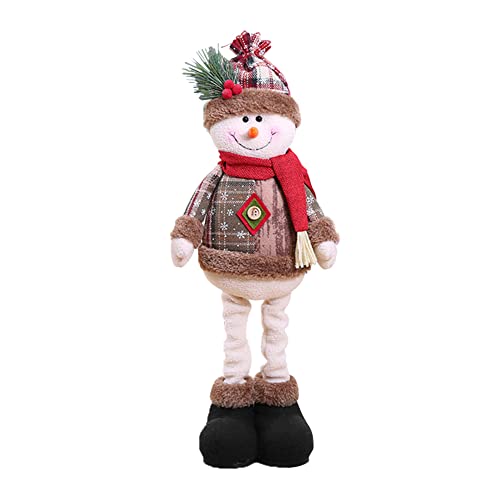 Fulenyi Weihnachtsdeko Figuren 60cm Plüsch Weihnachten Schneemann Weihnachten Ornament Lange Beine Figuren für Tisch Kamin Weihnachten Figuren Deko von Fulenyi