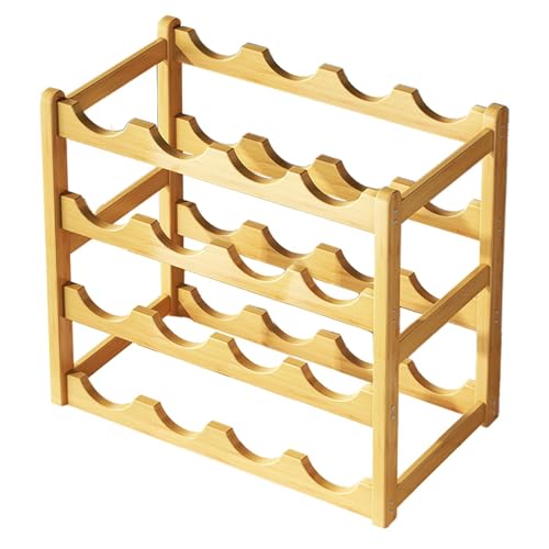 Weinregal für Innenraum, Weinregal für Arbeitsplatte, rustikales Holzregal für 20 Flaschen - Weinregal, stapelbarer Weinständer mit 4 Ebenen, platzsparend von Fulenyi