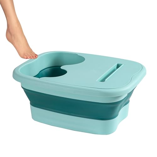 Fußbadewanne – Fußbadewanne mit Massagerollen – Stressabbau Fuß-Spa, faltbarer Eimer, großer Fuß-Einweichwanne, Eimer, faltbares Fußbad-Tablett von Fulenyi