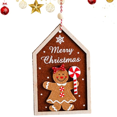 Gewürz-Haus-Ornament, Weihnachtsschmuck aus Gewürzen – Weihnachtsbaumschmuck in Hausform | Festlicher Gewürzhausanhänger, kreative 2D-Ornamente in Form eines Mannes in Form eines Mannes von Fulenyi