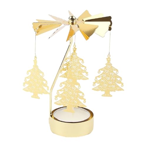 Kerzen-Karussell-Halter, drehbares Teelicht-Karussell, Tafelaufsatz, drehbarer Kerzenhalter, eleganter Kerzenhalter für Weihnachten, Valentinstag, Hochzeit, Abendessen von Fulenyi
