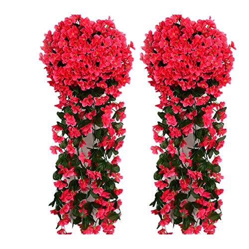 Künstlich Hängende Blumen, 2 Stück 90cm Blauregen Efeublumen Künstlicher Hängender Glyzinien, Kunstblumen Veilchen Hgende Blumen für Outdoor Heimdekoration Garten/Hof Schnur Blumendekoration von Fulenyi