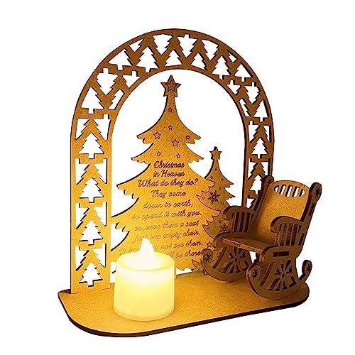 Memory Teelicht-Schaukelstühle,Gedenken Sie Ihren Lieben im Himmel Ornament | Kerzenständer Frohe Weihnachten Ornament für, Nachttisch, Schreibtische, Couchtisch, Schränke Fulenyi von Fulenyi