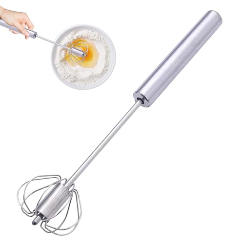 Schneebesen aus Edelstahl, halbautomatischer Eiermixer, drehbar, Handmixer, antihaftbeschichtet, mit langem Griff zum Schlagen, Schneebesen aus Edelstahl, halbautomatischer Eiermixer, drehbar, Handmixer, antihaftbeschichtet, mit langem Griff zum Schlagen, von Fulenyi