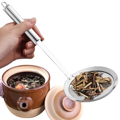 Sieblöffel aus Netz, Schaumlöffel mit Griff, feinmaschiger Sieblöffel, Edelstahlschäumer, multifunktionaler Abschöpflöffel mit ergonomischem Griff für Säfte von Fulenyi