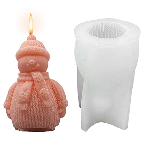 Silikonform Weihnachten Kerzenform DIY Schneemann Gießform Fondant Silikon Form Kerzengießform für die Herstellung von Kerzen, Aromasteinen, Schokolade von Fulenyi