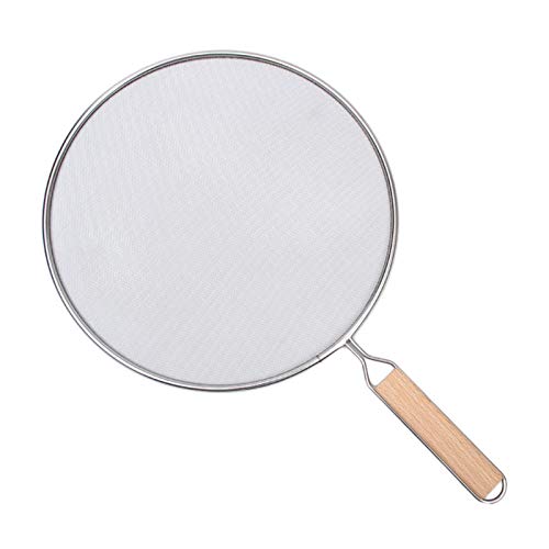 Spritzschutz für Bratpfanne, 25 cm, stoppt fast 100 heiße Ölspritzer, Edelstahl-Fettschutz und Auffangbehälter mit Holzgriff, hält Herd und Pfannen sauber und verhindert Verbrennungen Spritzschutz für Bratpfanne, 25 cm, stoppt fast 100 heiße Ölspritzer, Edelstahl-Fettschutz und Auffangbehälter mit Holzgriff, hält Herd und Pfannen sauber und verhindert Verbrennungen von Fulenyi