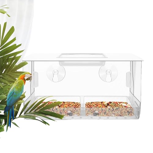 Vogelfutterstation mit Fensterablage mit klarer Sicht, Sichtbox für mit Vogelfutterstation - Vogelfutterstation mit transparenter Schale, wetterfest von Fulenyi