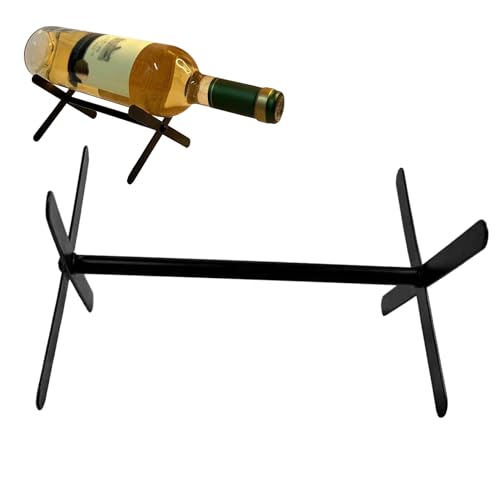 Weinregal mit Einer Flasche, Sekttheke, horizontaler Weinständer aus Metall für einzelne Flaschen, dreieckiger Ständer, Tischständer für Weinliebhaber, Theke von Fulenyi
