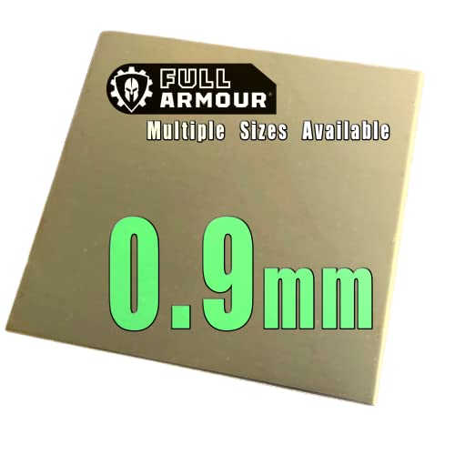 Messingblech, 0,9 mm – 1,5 mm Dicke, mehrere Größen (0,9 mm x 200 mm x 200 mm) von Full Armour