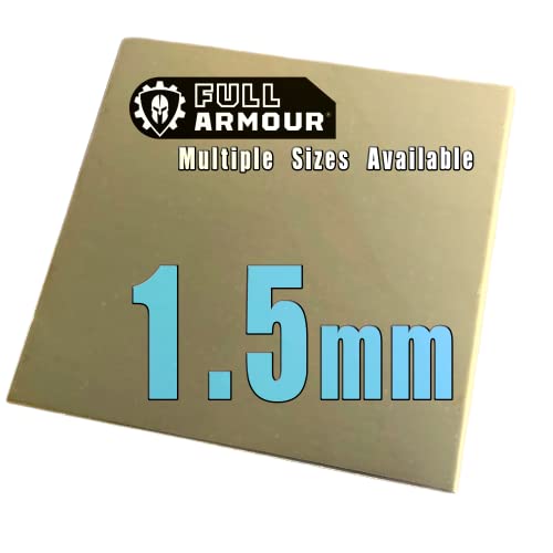 Messingblech, 0,9 mm – 1,5 mm Dicke, mehrere Größen (1,5 mm x 200 mm x 200 mm) von Full Armour